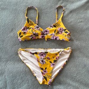 Size sm yellow floral bikini